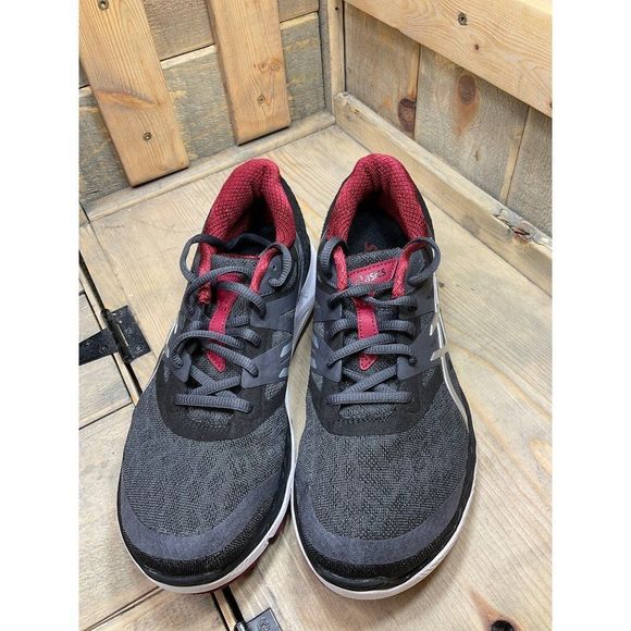 ASICS Mens T538N Black Red Running Shoes Sneakers Size 8 EU41.5 - Picture 3 of 8